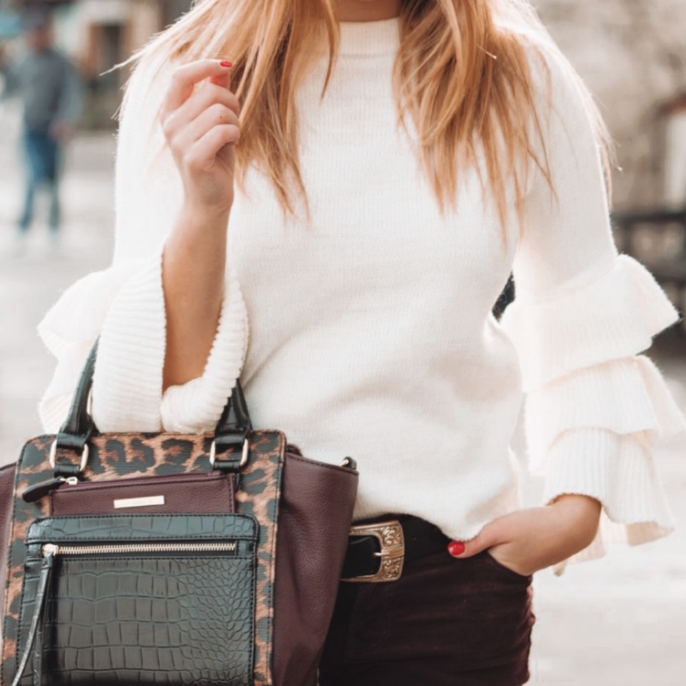 Vici Tiered Ruffle Sleeve Sweater